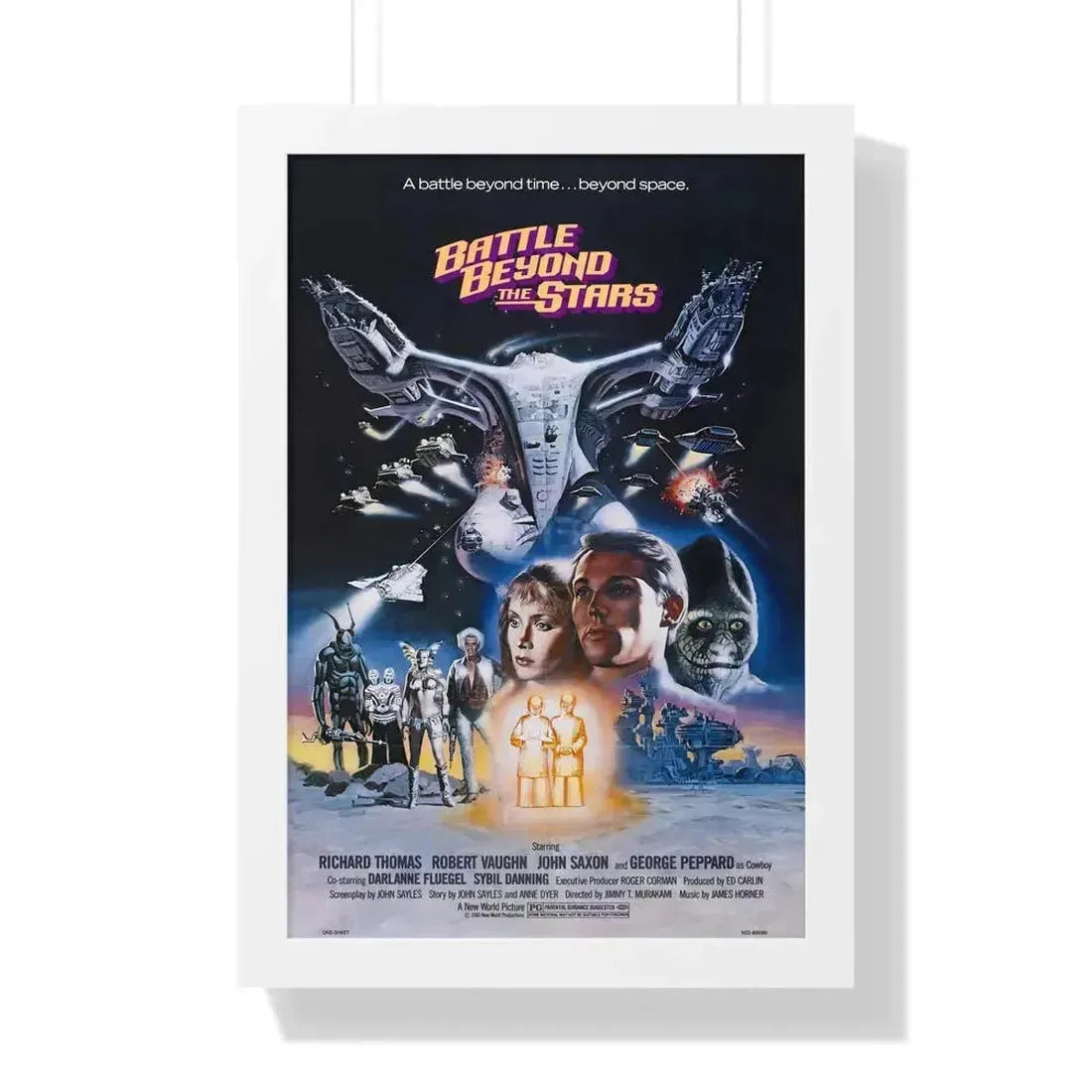 BATTLE BEYOND THE STARS (2) 1980 - Framed Movie Poster 16″ x 24″ White - The Sticker Space