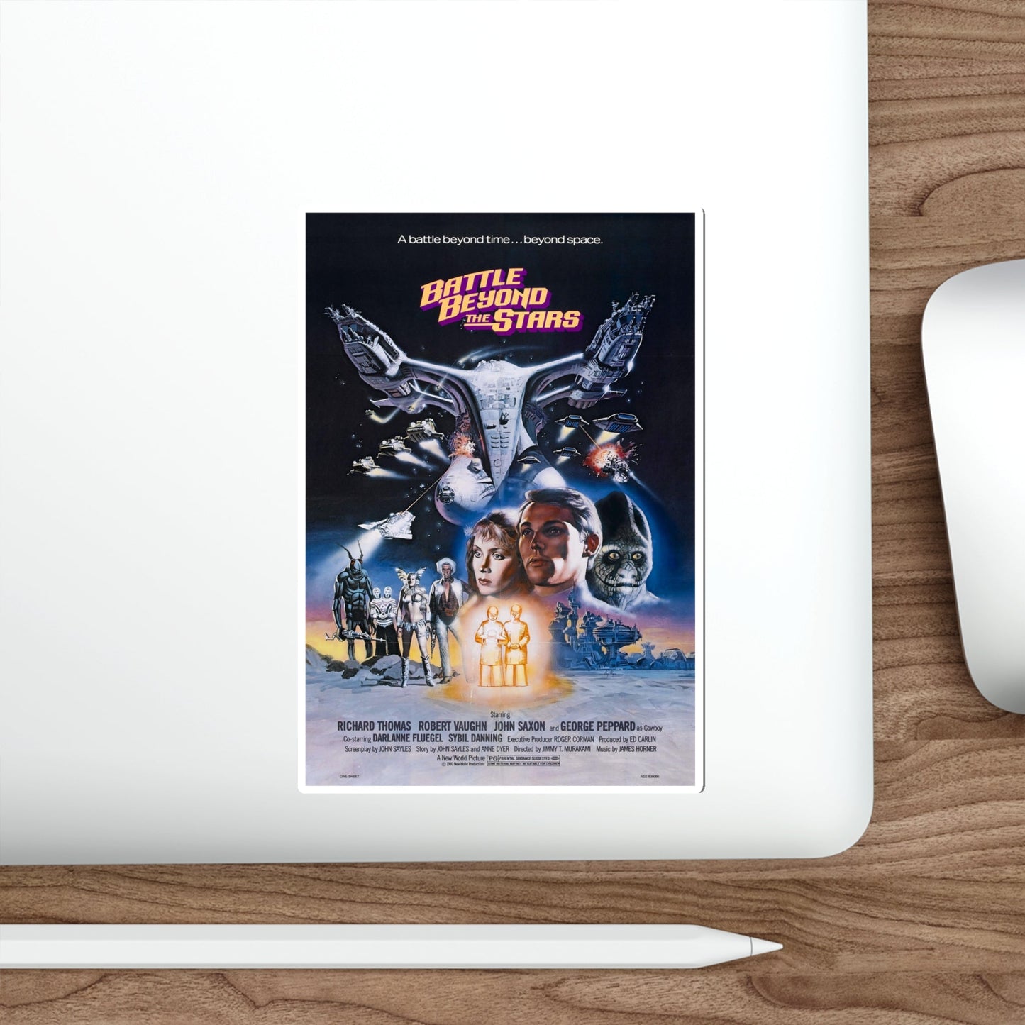 BATTLE BEYOND THE STARS (2) 1980 Movie Poster STICKER Vinyl Die-Cut Decal-The Sticker Space