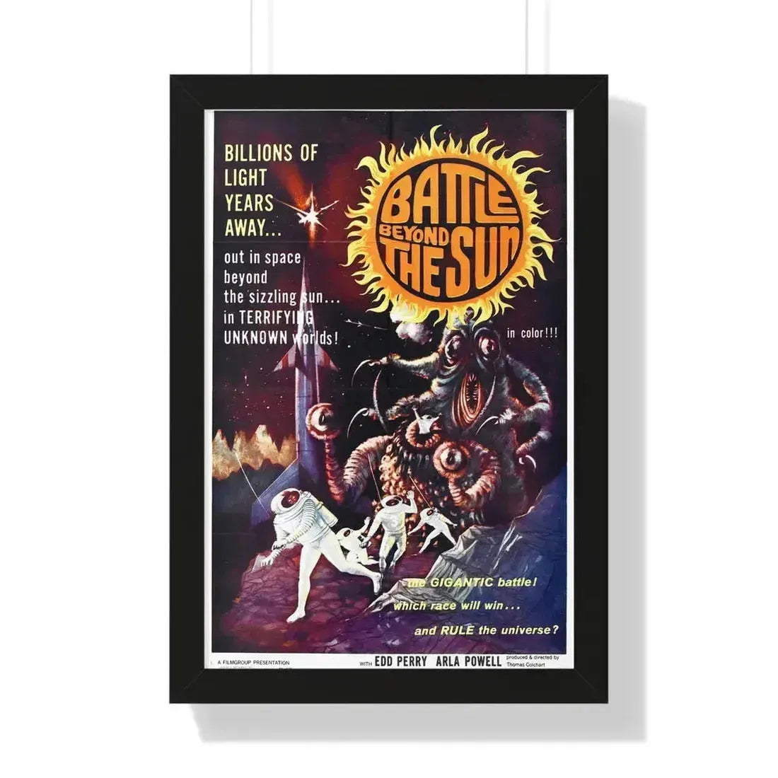 BATTLE BEYOND THE SUN 1959 - Framed Movie Poster 16″ x 24″ Black - The Sticker Space