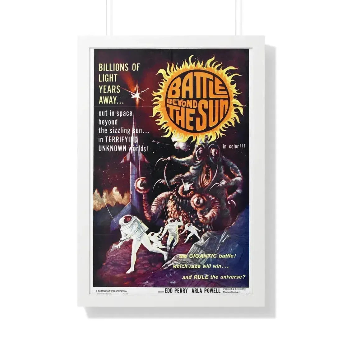 BATTLE BEYOND THE SUN 1959 - Framed Movie Poster 20" x 30" White - The Sticker Space