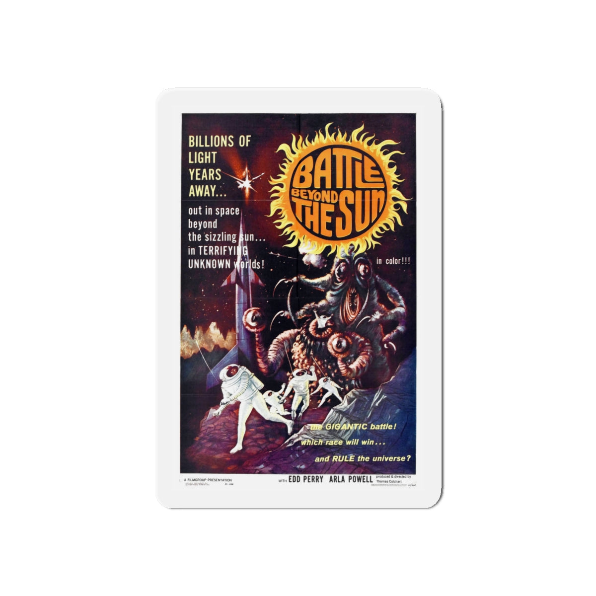 BATTLE BEYOND THE SUN 1959 Movie Poster - Die-Cut Magnet-6 × 6"-The Sticker Space