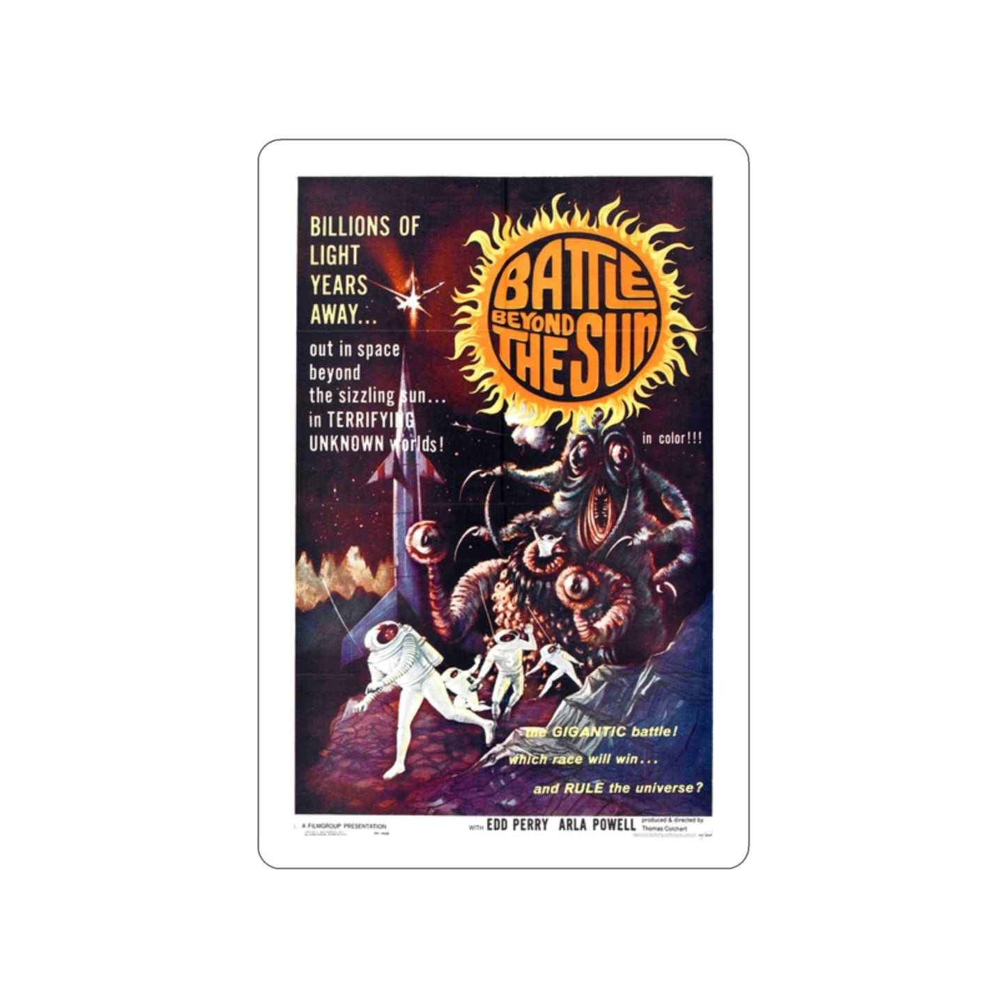 BATTLE BEYOND THE SUN 1959 Movie Poster STICKER Vinyl Die-Cut Decal-2 Inch-The Sticker Space