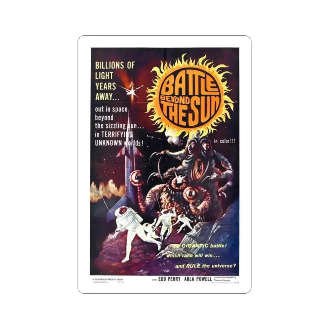 BATTLE BEYOND THE SUN 1959 Movie Poster - STICKER Vinyl Kiss-Cut Decal 2 Inch White - The Sticker Space