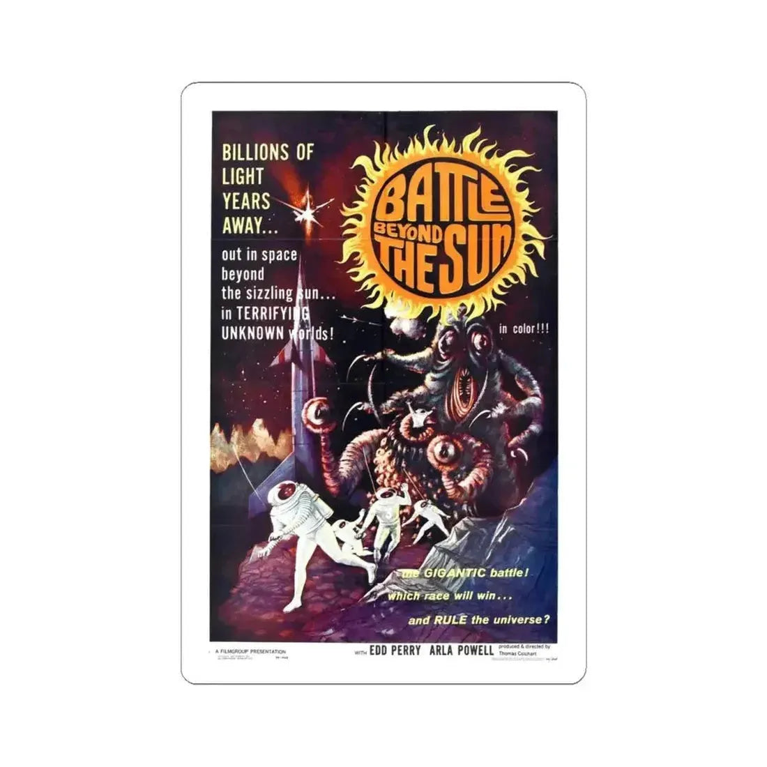 BATTLE BEYOND THE SUN 1959 Movie Poster - STICKER Vinyl Kiss-Cut Decal 4 Inch White - The Sticker Space