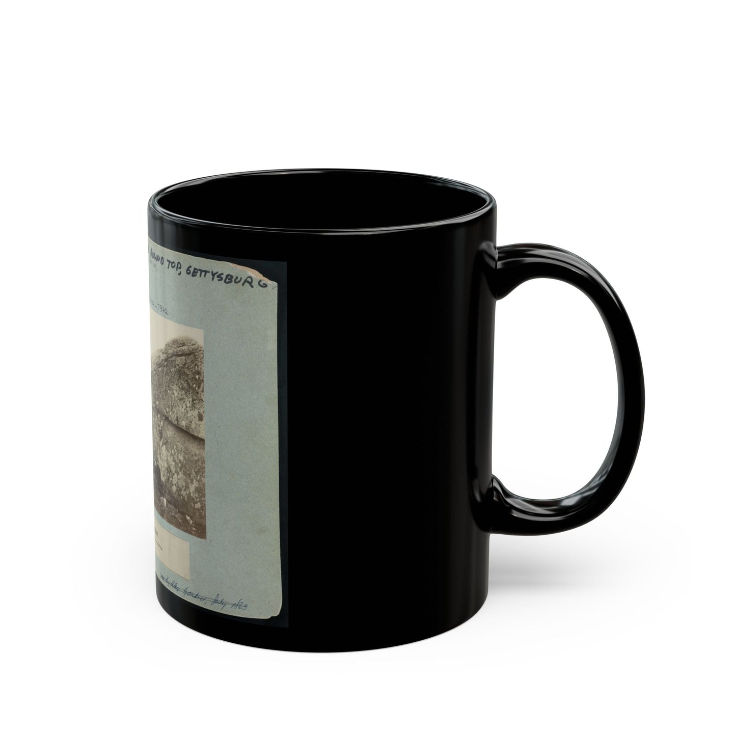 Battle-Field Of Gettysburg--Dead Confederate Sharpshooter At Foot Of Little Round Top I.E., Devil's Den (U.S. Civil War) Black Coffee Mug