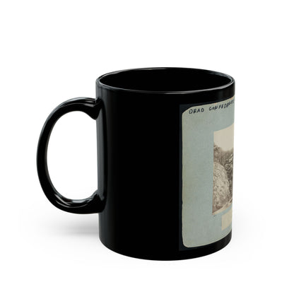 Battle-Field Of Gettysburg--Dead Confederate Sharpshooter At Foot Of Little Round Top I.E., Devil's Den (U.S. Civil War) Black Coffee Mug