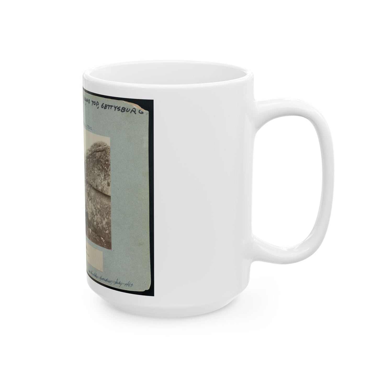 Battle-Field Of Gettysburg--Dead Confederate Sharpshooter At Foot Of Little Round Top I.E., Devil's Den (U.S. Civil War) White Coffee Mug