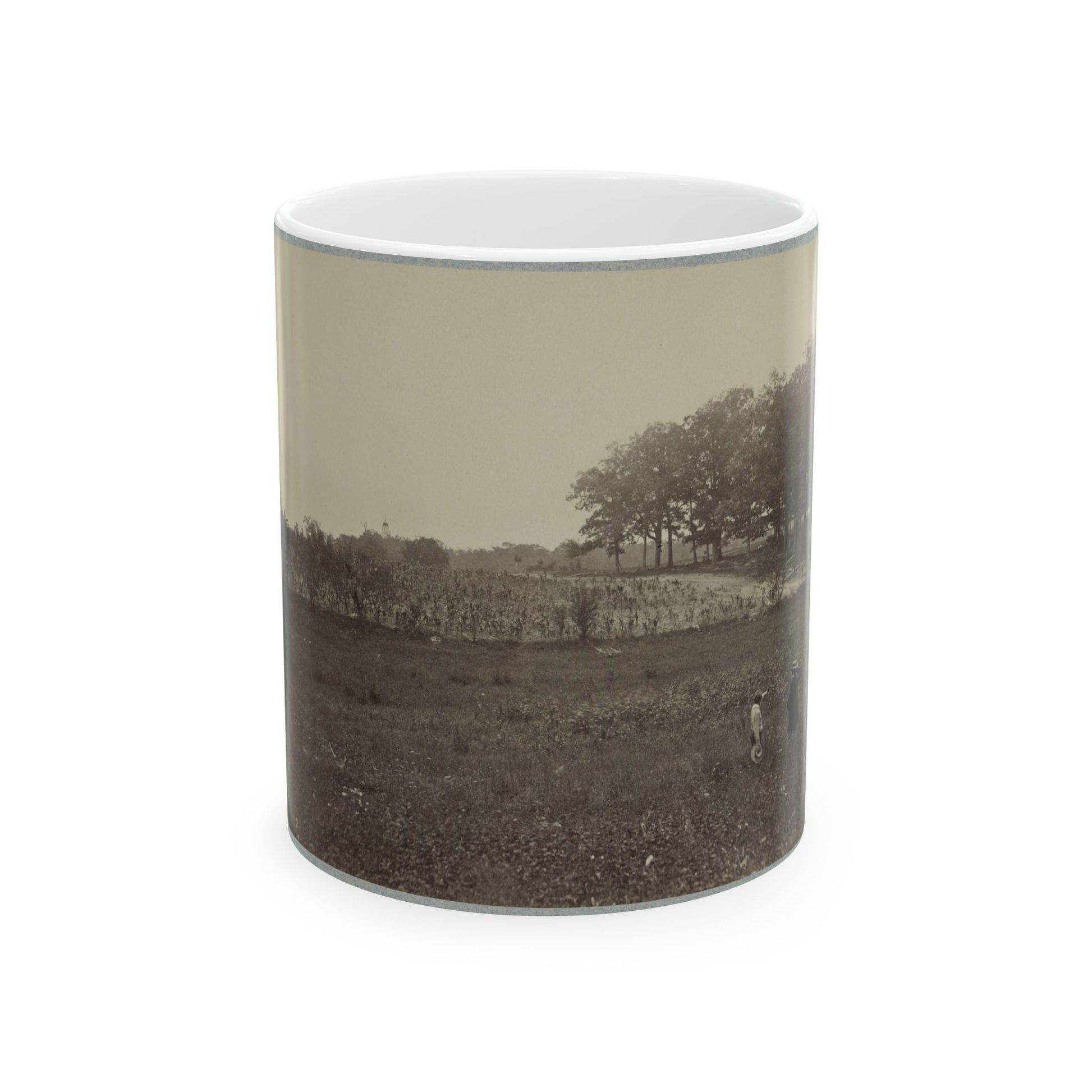 Battle-Field Of Gettysburg. Scene Of General Reynold's Death (U.S. Civil War) White Coffee Mug-11oz-The Sticker Space