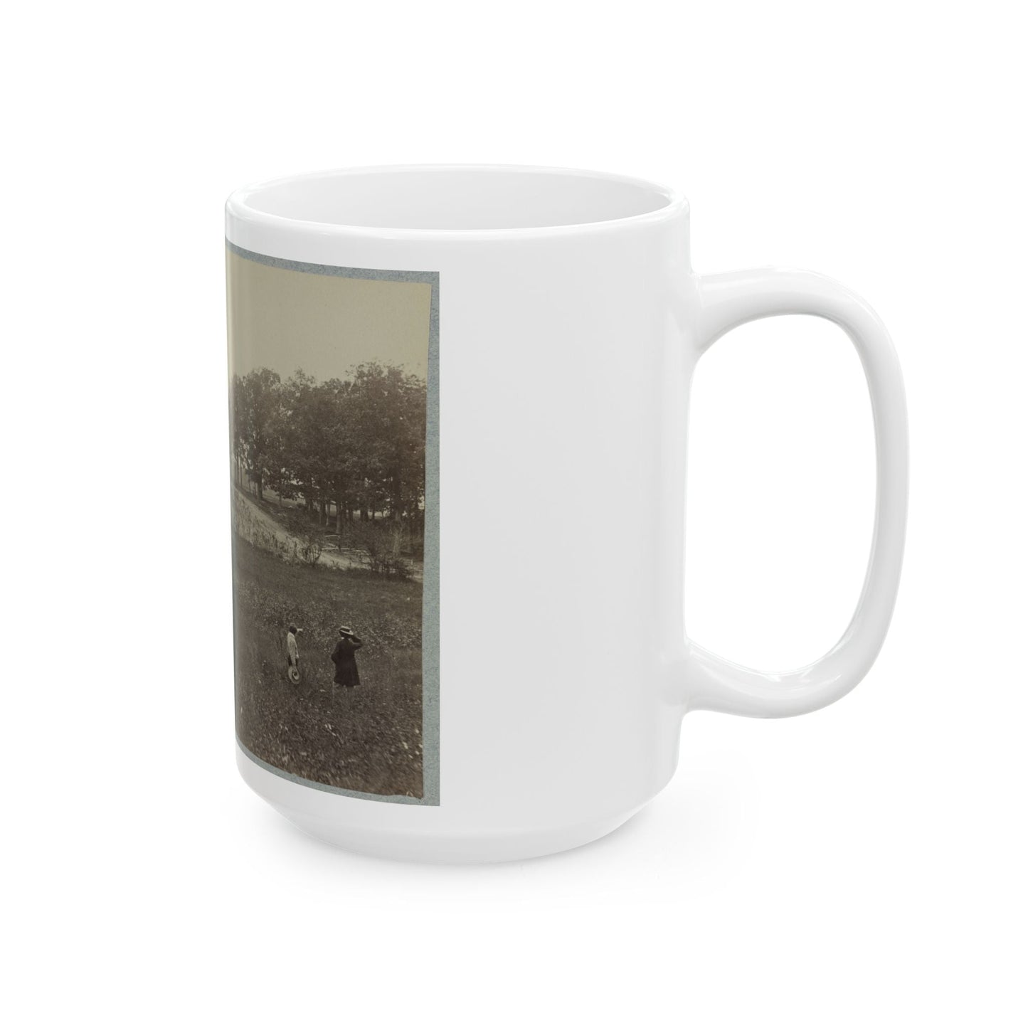 Battle-Field Of Gettysburg. Scene Of General Reynold's Death (U.S. Civil War) White Coffee Mug-The Sticker Space