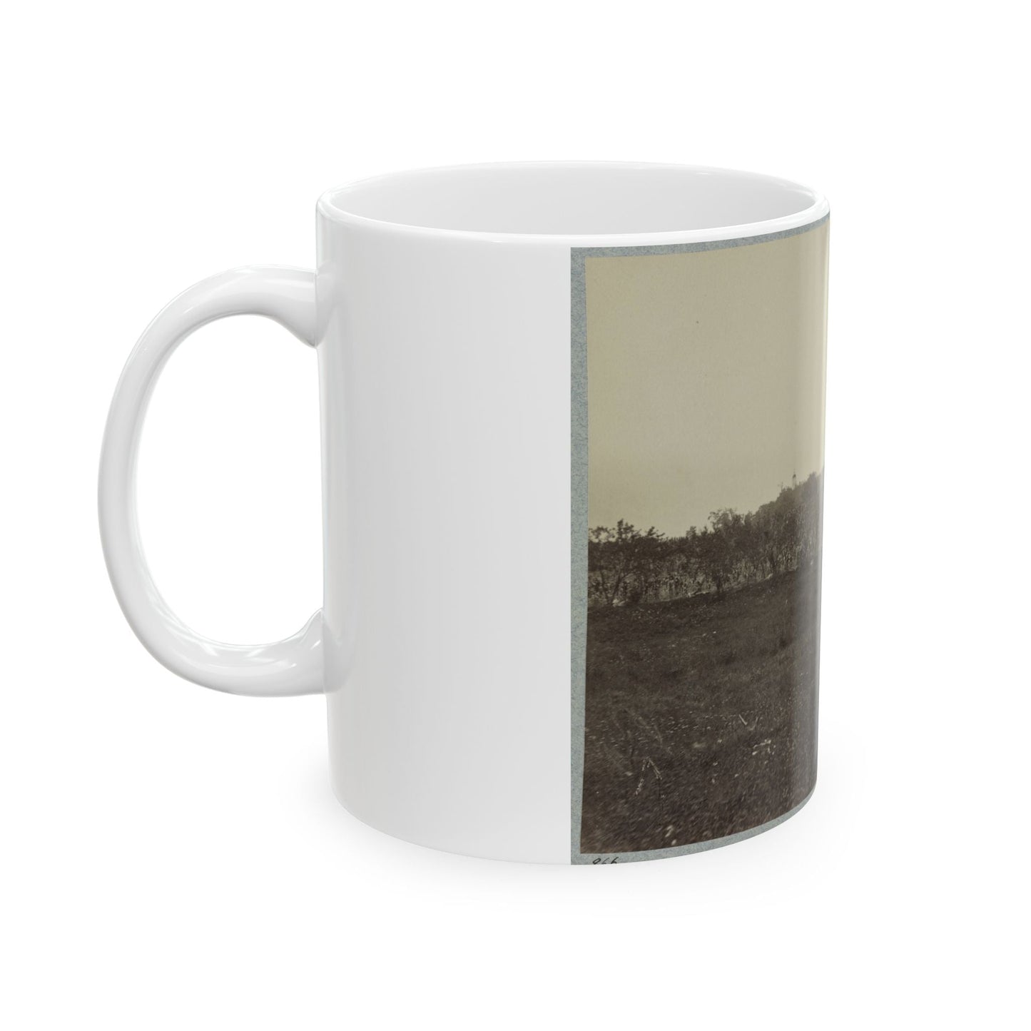 Battle-Field Of Gettysburg. Scene Of General Reynold's Death (U.S. Civil War) White Coffee Mug-The Sticker Space