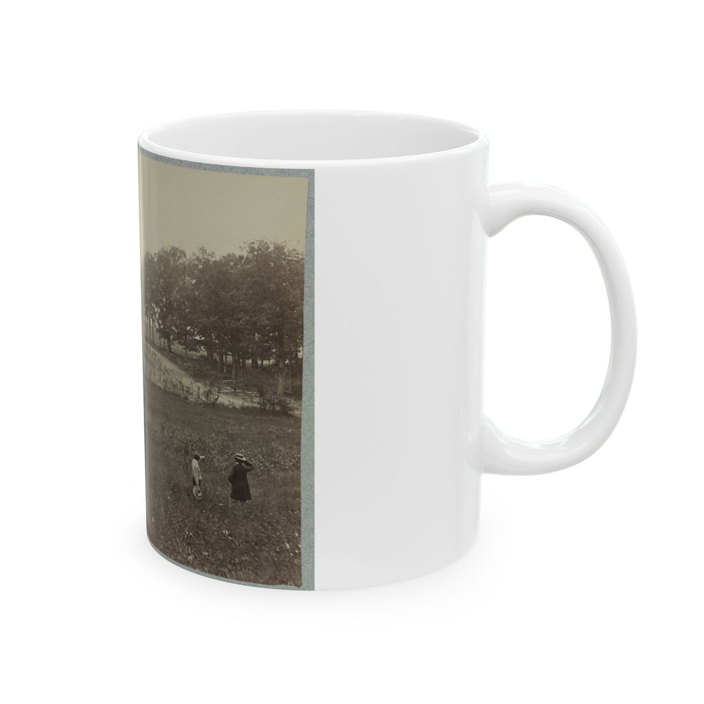 Battle-Field Of Gettysburg. Scene Of General Reynold's Death (U.S. Civil War) White Coffee Mug-The Sticker Space