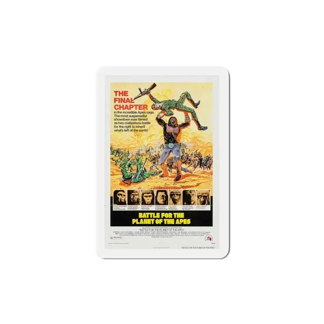 Battle for the Planet of the Apes 1973 Movie Poster Refrigerator Magnet 5 Inch - The Sticker Space