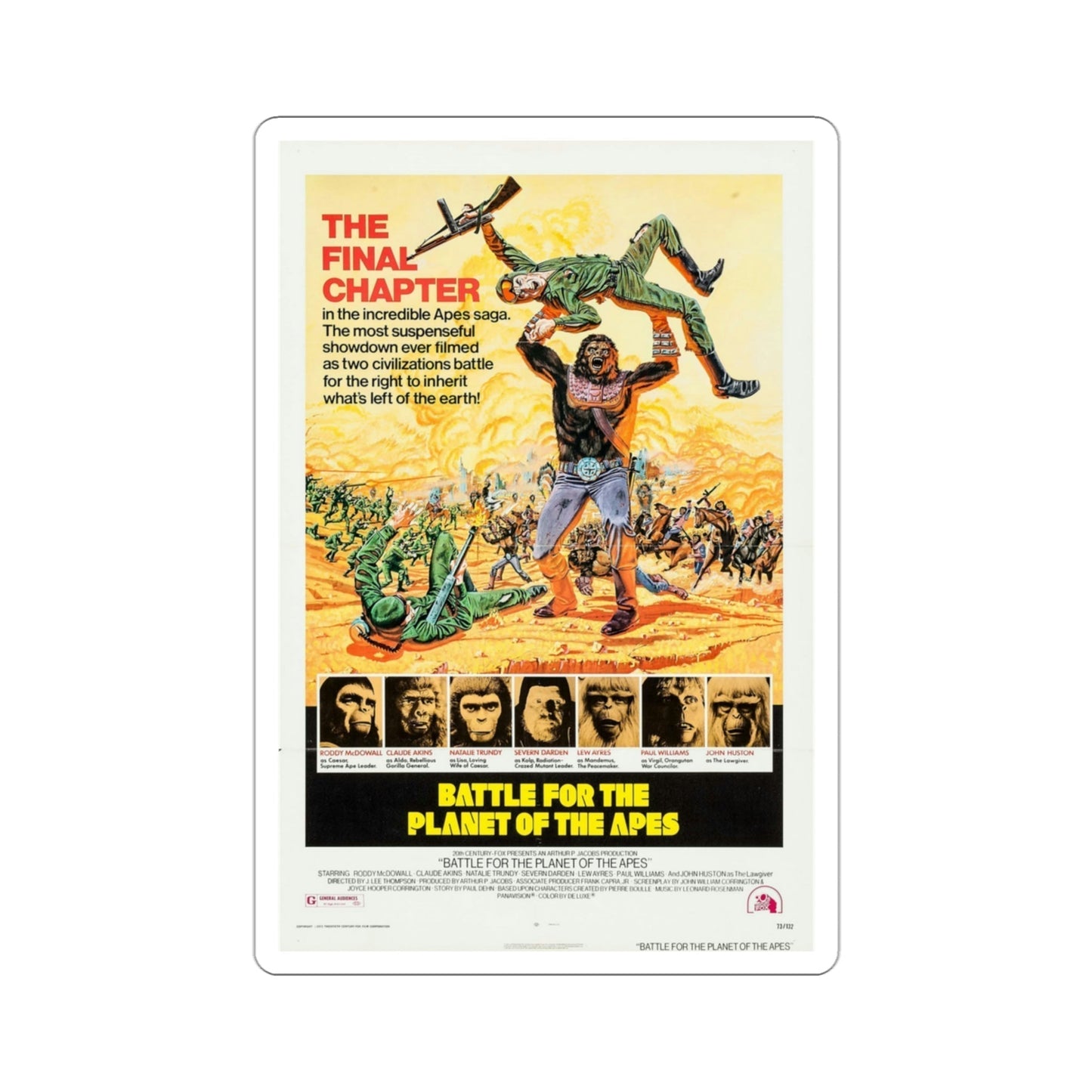 Battle for the Planet of the Apes 1973 Movie Poster STICKER Vinyl Die-Cut Decal-3 Inch-The Sticker Space