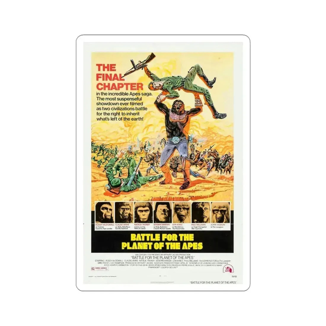 Battle for the Planet of the Apes 1973 Movie Poster STICKER Vinyl Die-Cut Decal 4 Inch - The Sticker Space