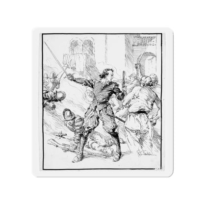 Battle Illustration (Magazine Illustration) Refrigerator Magnet-2" x 2"-The Sticker Space