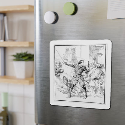 Battle Illustration (Magazine Illustration) Refrigerator Magnet-The Sticker Space