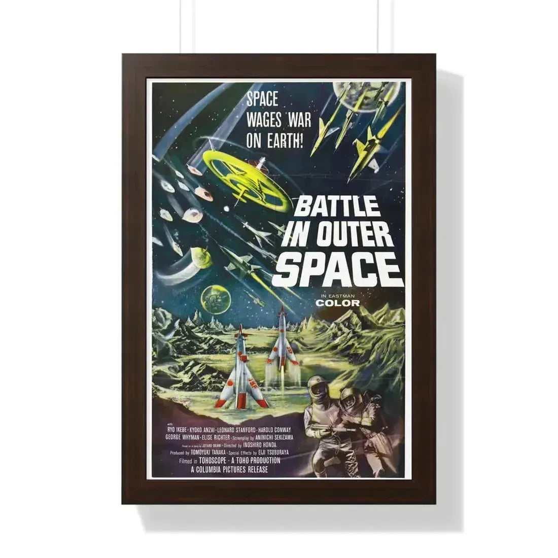 BATTLE IN OUTER SPACE 1959 - Framed Movie Poster 16″ x 24″ Walnut - The Sticker Space