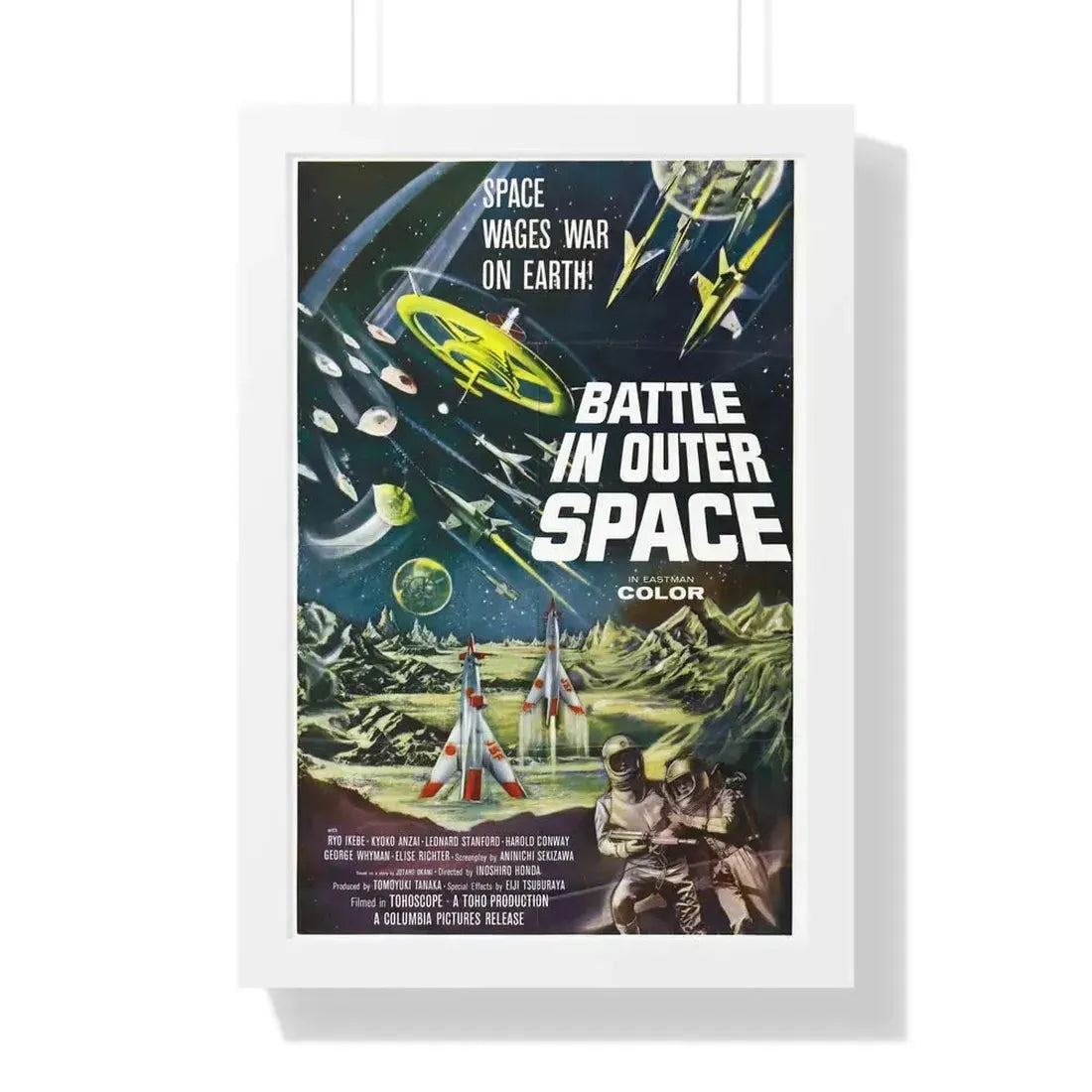 BATTLE IN OUTER SPACE 1959 - Framed Movie Poster 16″ x 24″ White - The Sticker Space