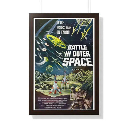 BATTLE IN OUTER SPACE 1959 - Framed Movie Poster 20" x 30" Walnut - The Sticker Space