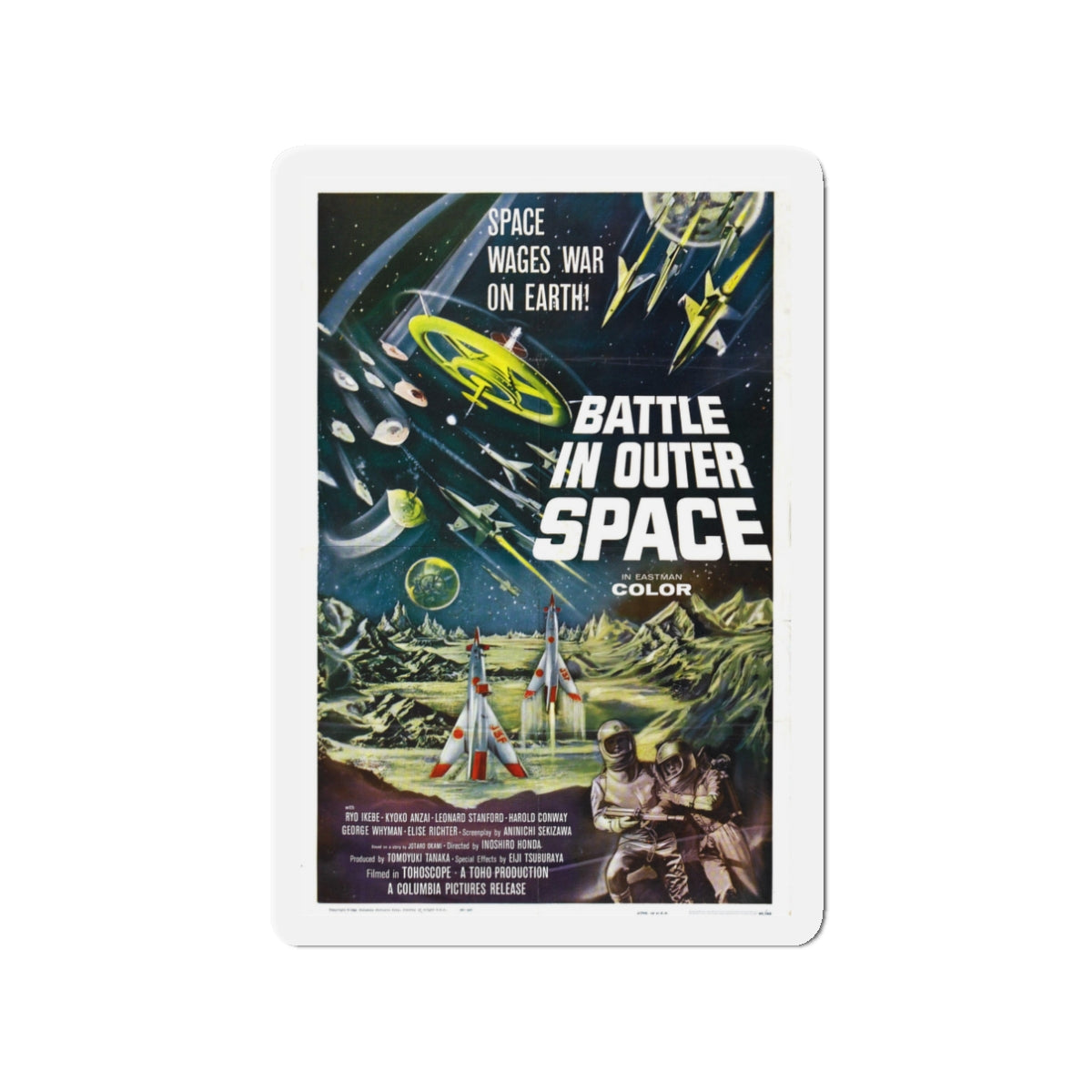 BATTLE IN OUTER SPACE 1959 Movie Poster - Die-Cut Magnet-3" x 3"-The Sticker Space