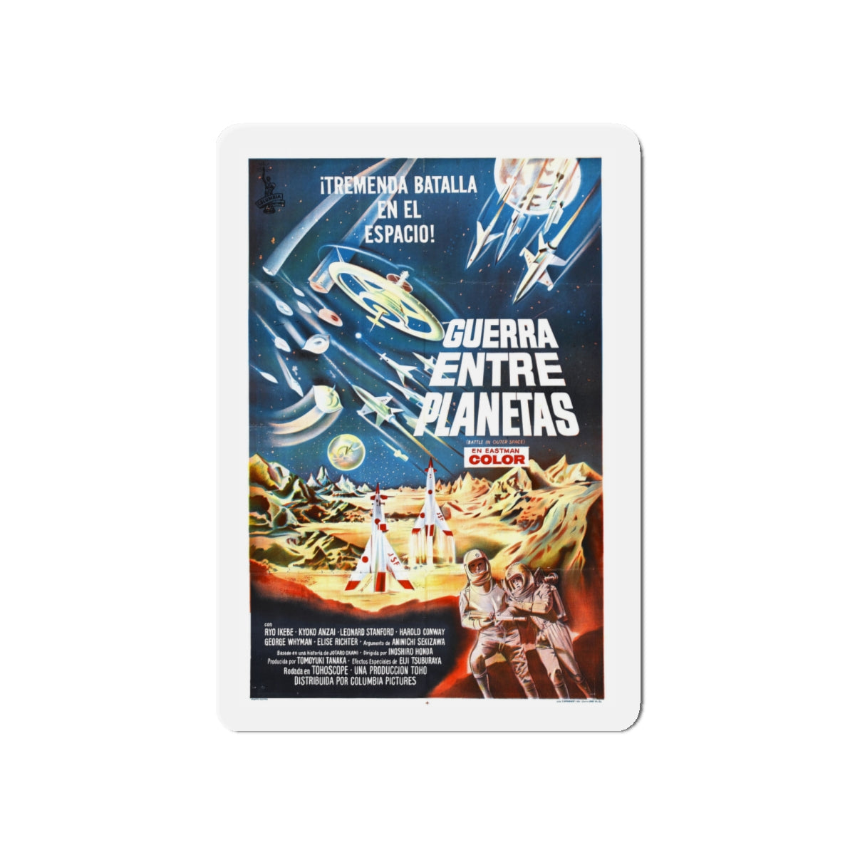 BATTLE IN OUTER SPACE (FRENCH) 1959 Movie Poster - Die-Cut Magnet-5" x 5"-The Sticker Space