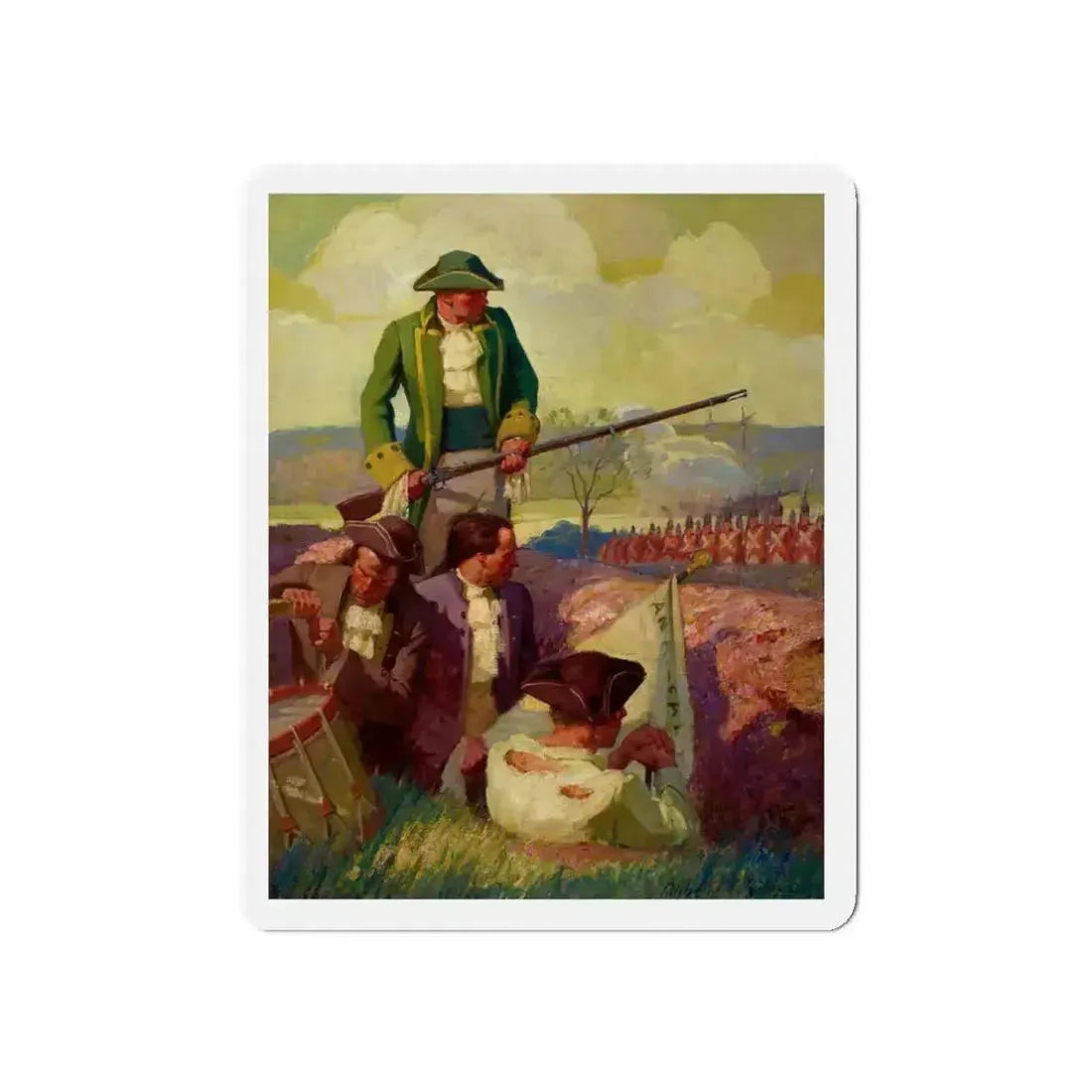 Battle of Bunker Hill (The Red Coats Are Coming) (Magazine Illustration) Refrigerator Magnet 3 Inch Die-Cut - The Sticker Space