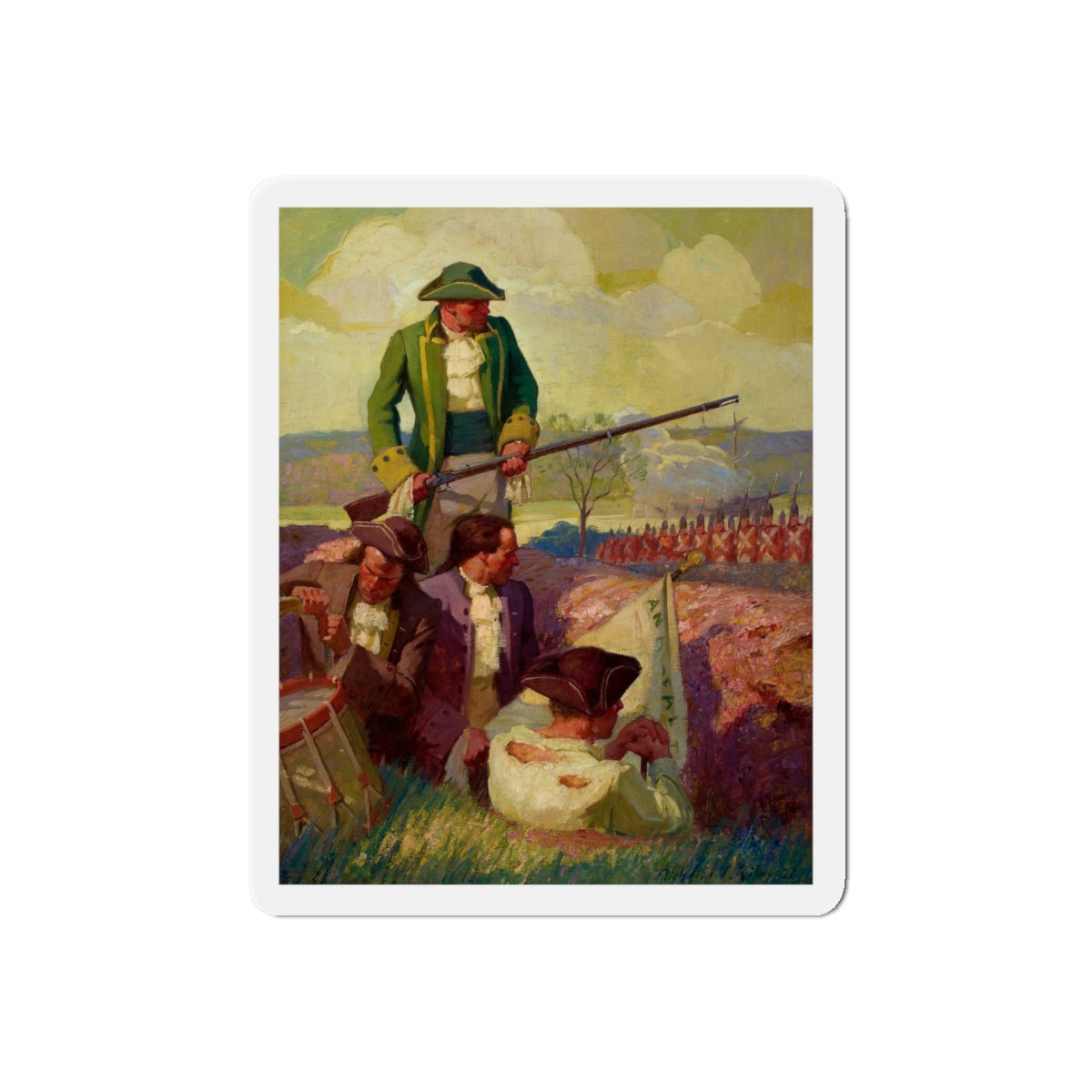 Battle of Bunker Hill (The Red Coats Are Coming) (Magazine Illustration) Refrigerator Magnet-5" x 5"-Die-Cut-1 pc-The Sticker Space