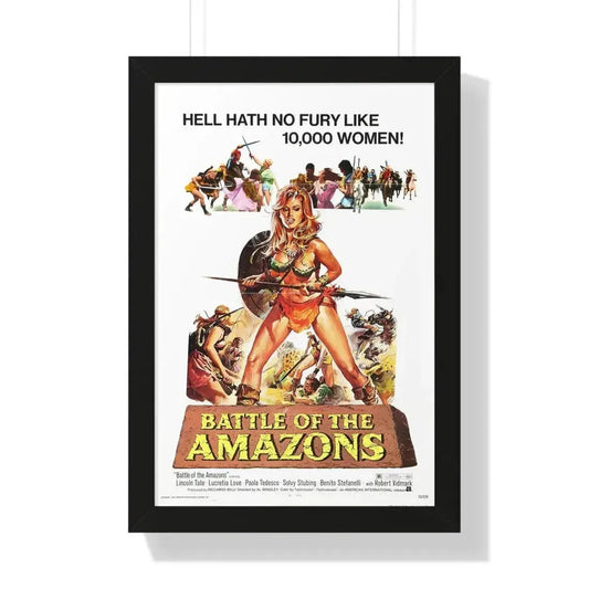 BATTLE OF THE AMAZONS 1973 - Framed Movie Poster 16″ x 24″ Black - The Sticker Space