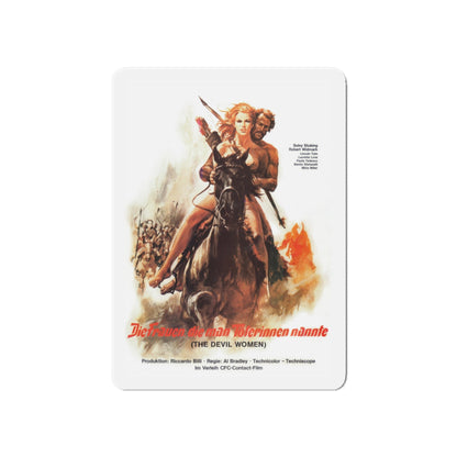 BATTLE OF THE AMAZONS (GERMAN) 1973 Movie Poster - Die-Cut Magnet-6 × 6"-The Sticker Space