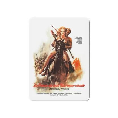 BATTLE OF THE AMAZONS (GERMAN) 1973 Movie Poster - Refrigerator Magnet 6 Inch - The Sticker Space