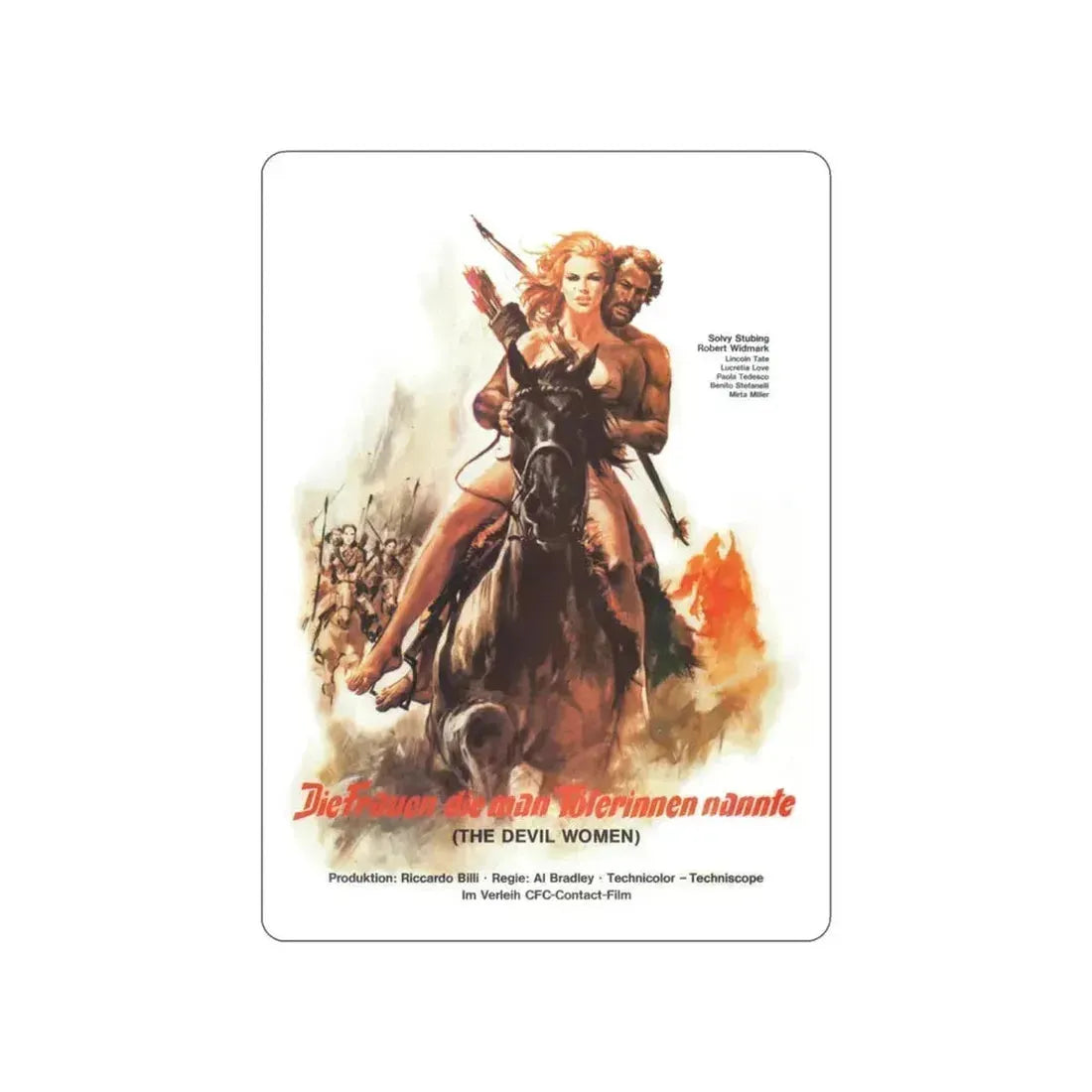 BATTLE OF THE AMAZONS (GERMAN) 1973 Movie Poster STICKER Vinyl Die-Cut Decal 3 Inch - The Sticker Space