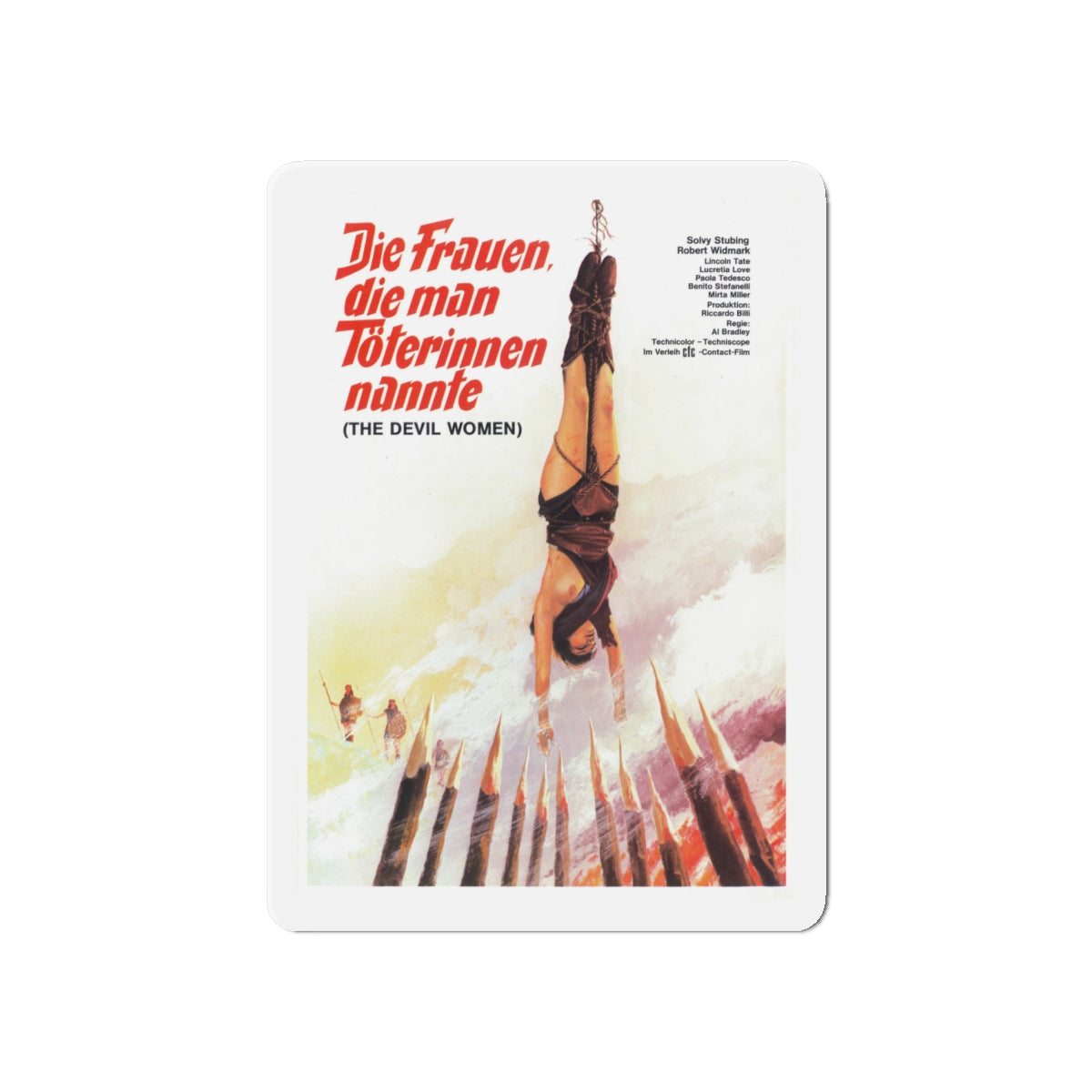 BATTLE OF THE AMAZONS (GERMAN 2) 1973 Movie Poster - Die-Cut Magnet-6 × 6"-The Sticker Space