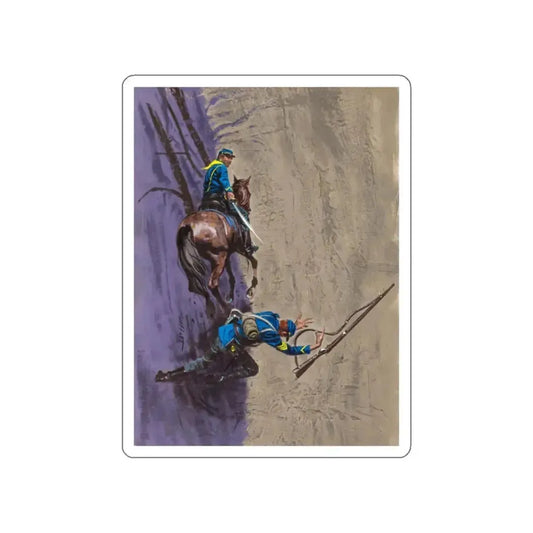 Battle Scene Illustration (Hearst, c. 1960s) (Magazine Illustration) STICKER Vinyl Die-Cut Decal White Die-Cut 2 Inch - The Sticker Space