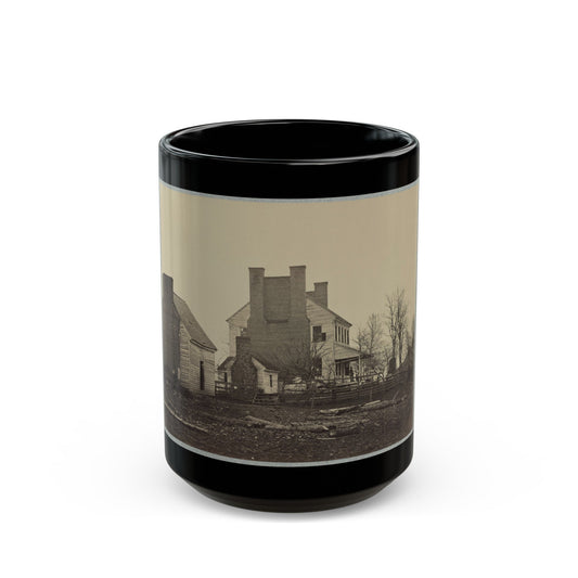 Battlefield Of Bull Run, Lewis' House (U.S. Civil War) Black Coffee Mug-15oz-The Sticker Space