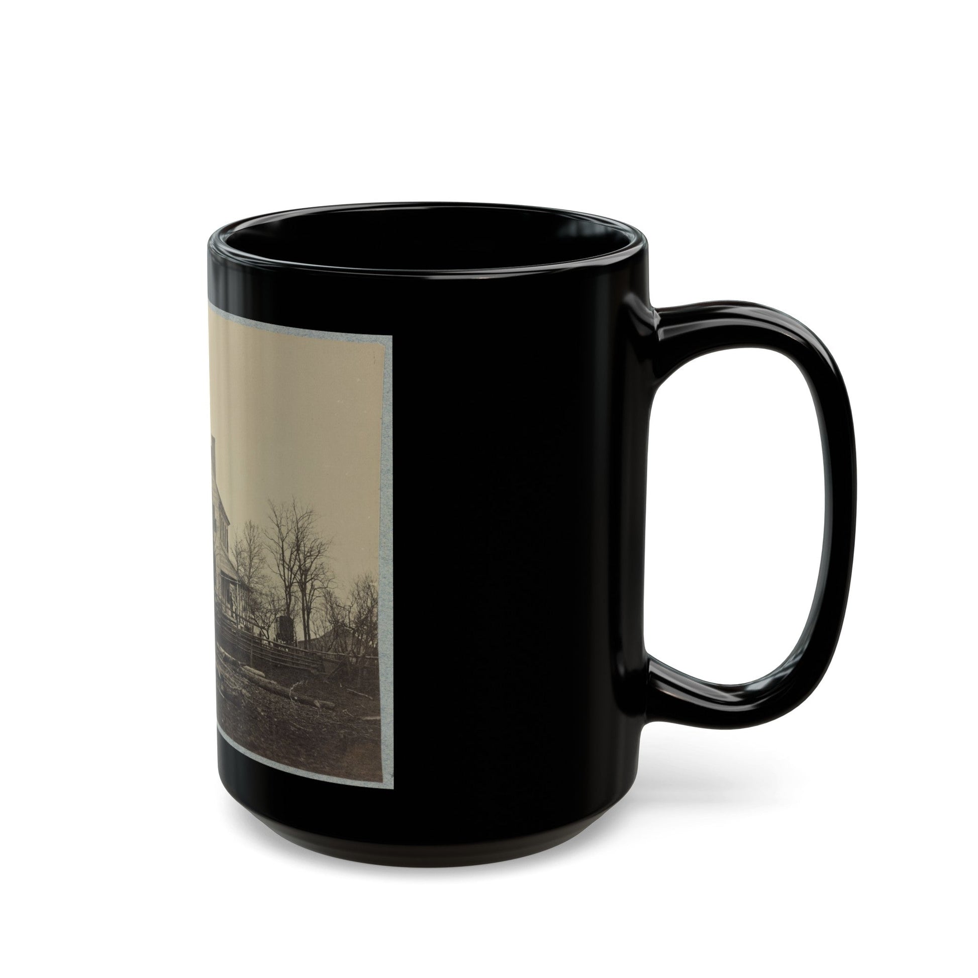 Battlefield Of Bull Run, Lewis' House (U.S. Civil War) Black Coffee Mug-The Sticker Space