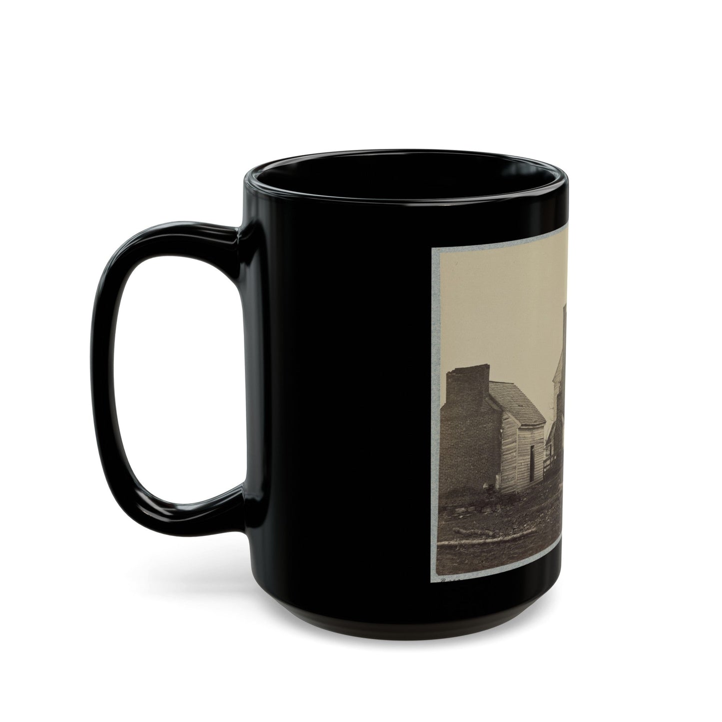 Battlefield Of Bull Run, Lewis' House (U.S. Civil War) Black Coffee Mug-The Sticker Space