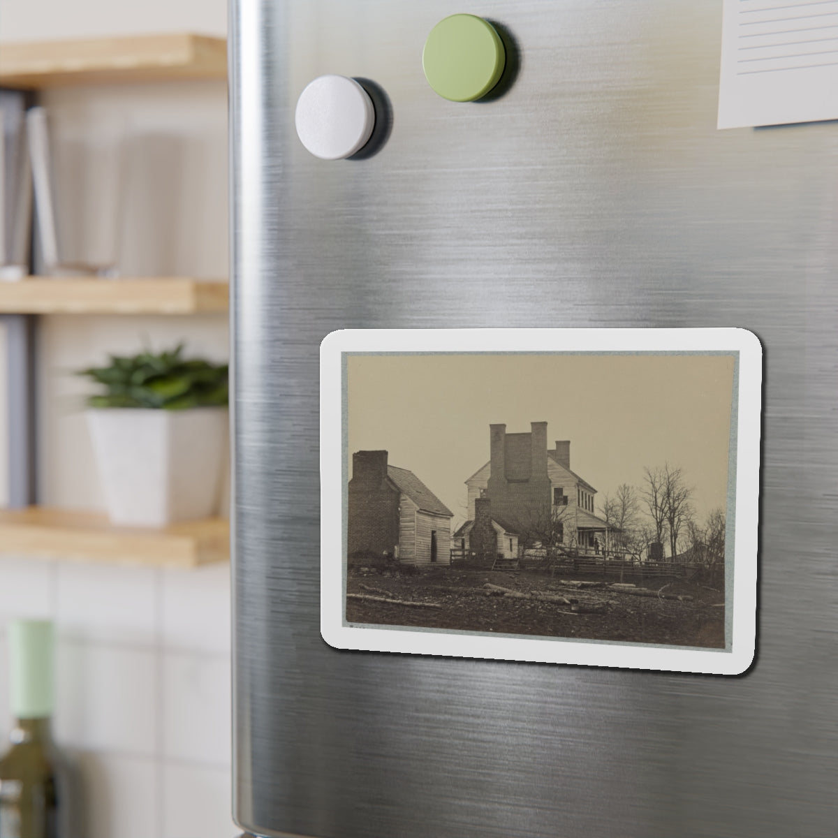 Battlefield Of Bull Run, Lewis' House (U.S. Civil War) Refrigerator Magnet-The Sticker Space