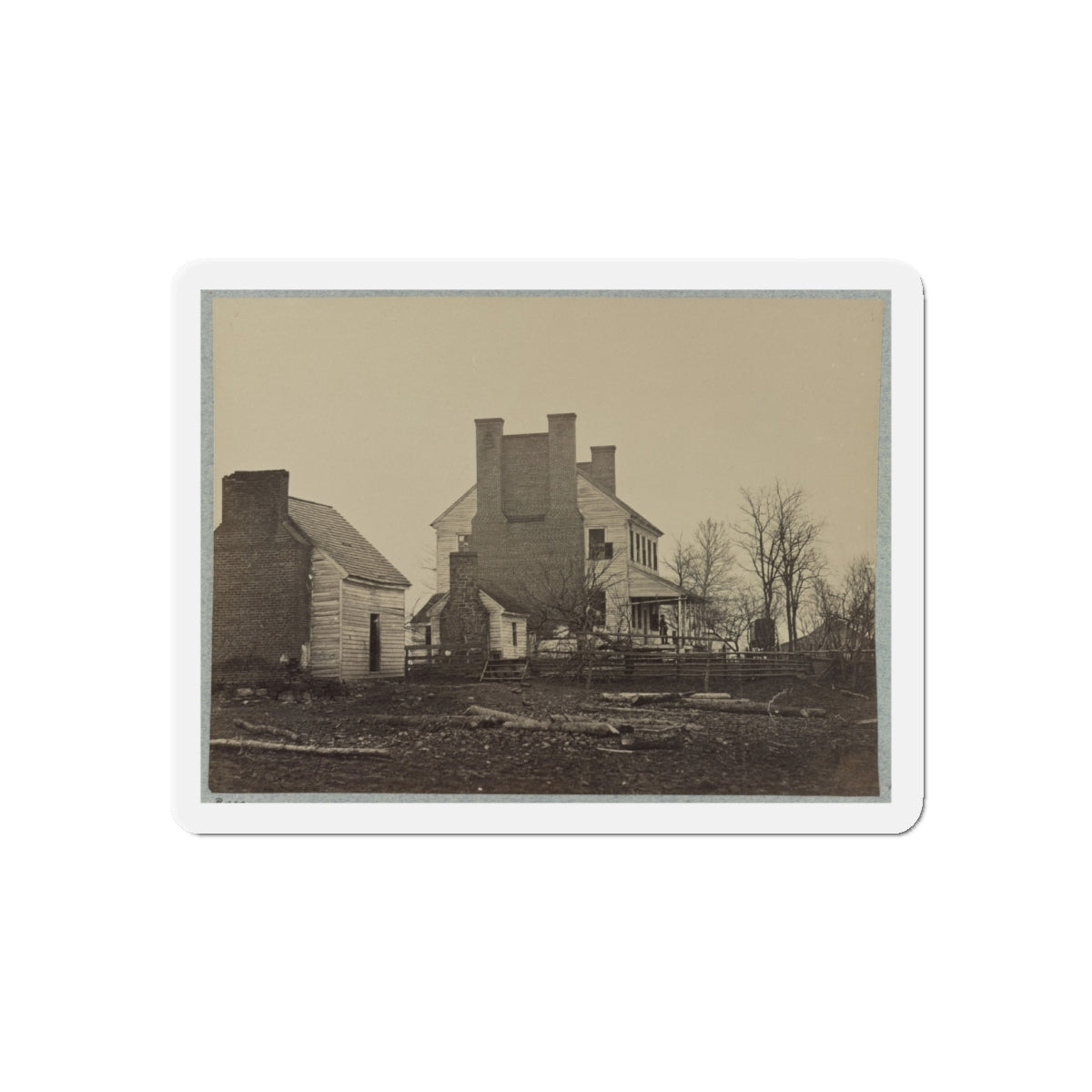 Battlefield Of Bull Run, Lewis' House (U.S. Civil War) Refrigerator Magnet-4" x 4"-The Sticker Space