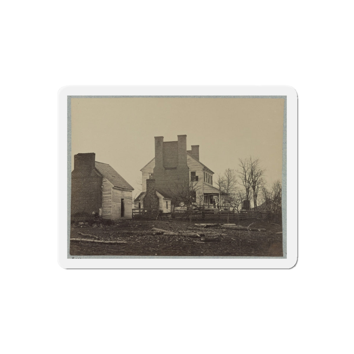 Battlefield Of Bull Run, Lewis' House (U.S. Civil War) Refrigerator Magnet-5" x 5"-The Sticker Space