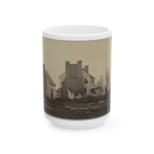 Battlefield Of Bull Run, Lewis' House (U.S. Civil War) White Coffee Mug-15oz-The Sticker Space