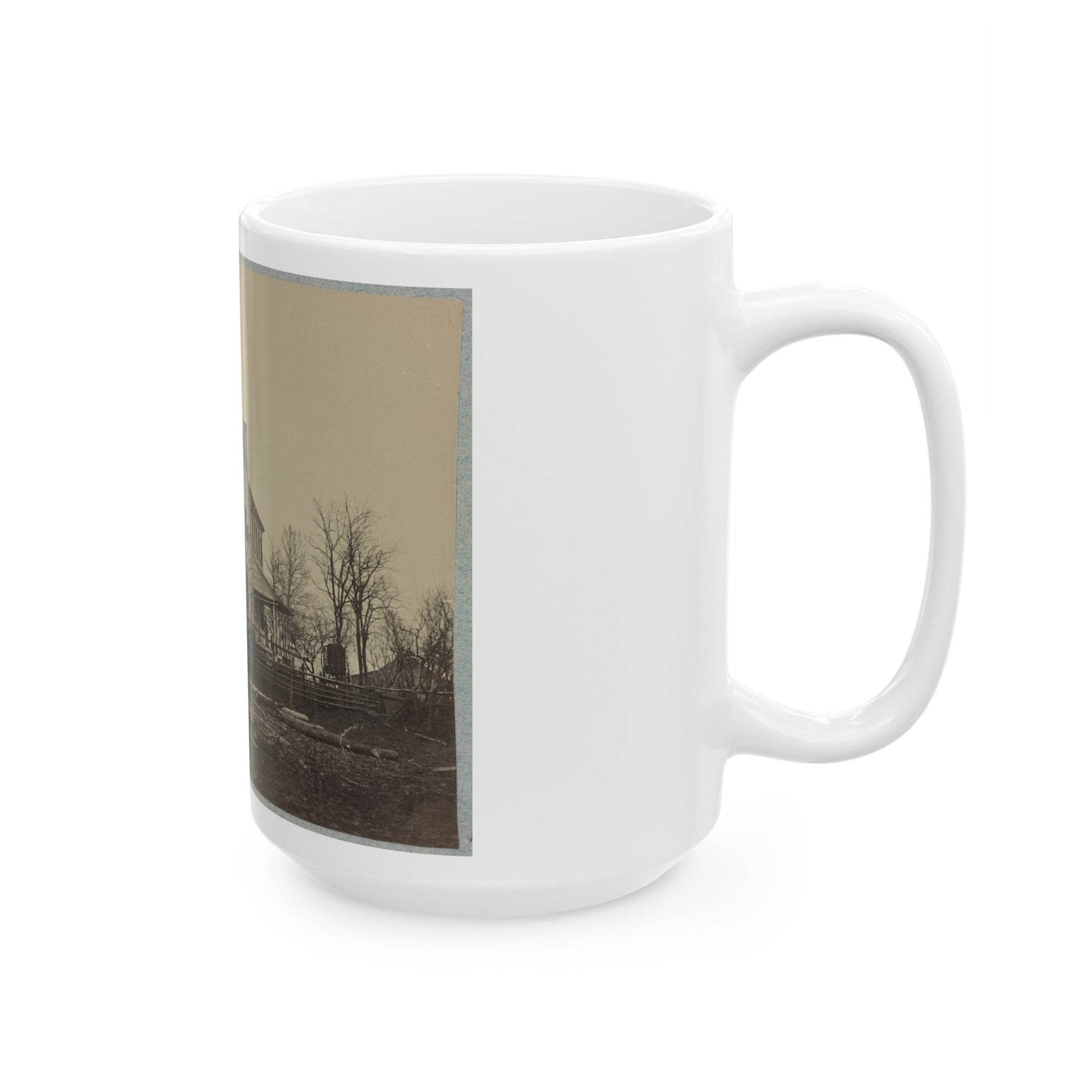 Battlefield Of Bull Run, Lewis' House (U.S. Civil War) White Coffee Mug-The Sticker Space