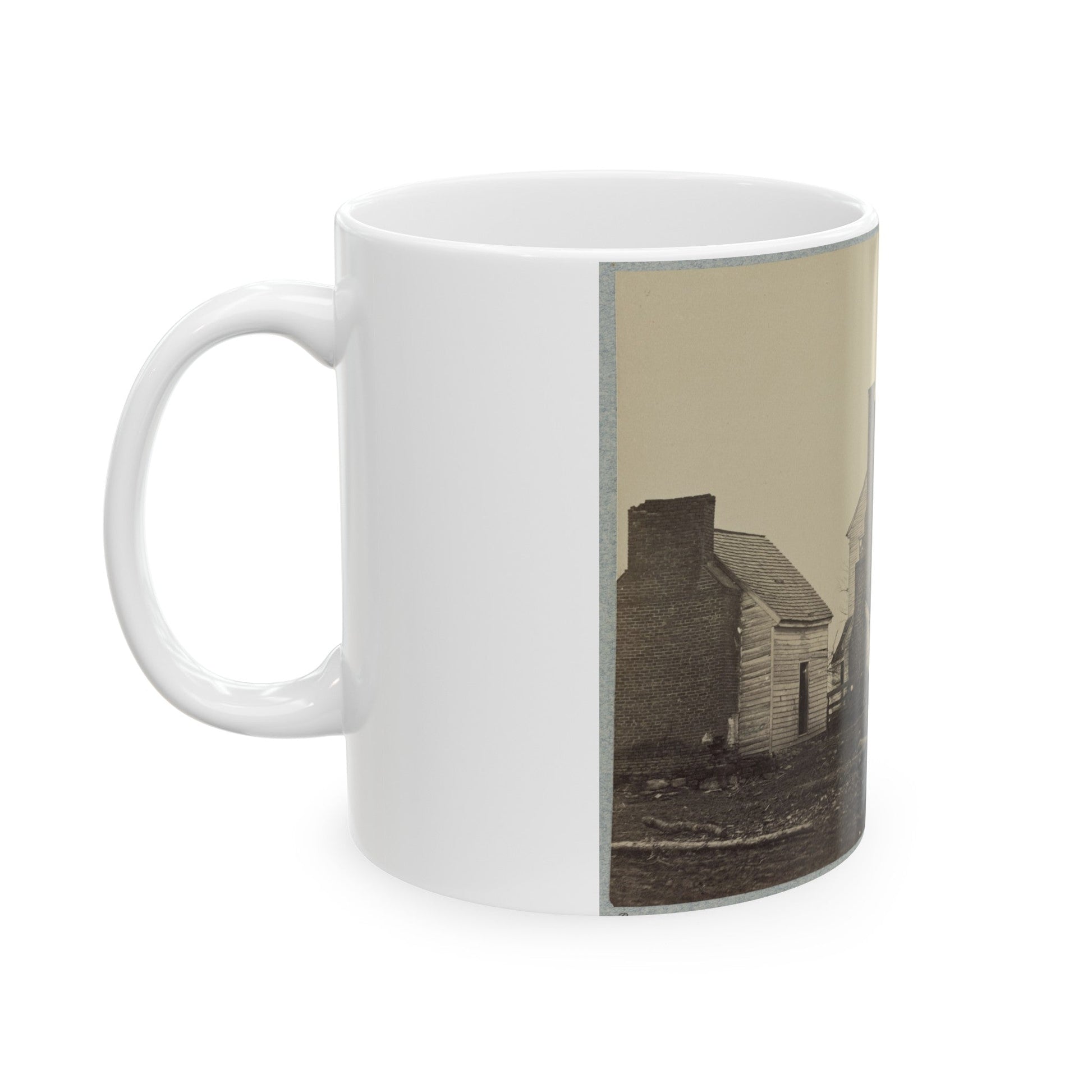 Battlefield Of Bull Run, Lewis' House (U.S. Civil War) White Coffee Mug-The Sticker Space