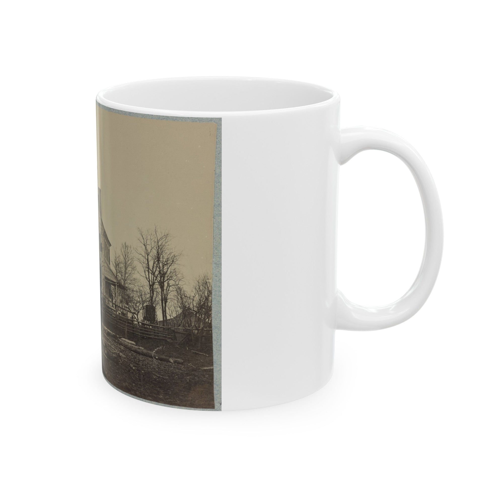 Battlefield Of Bull Run, Lewis' House (U.S. Civil War) White Coffee Mug-The Sticker Space