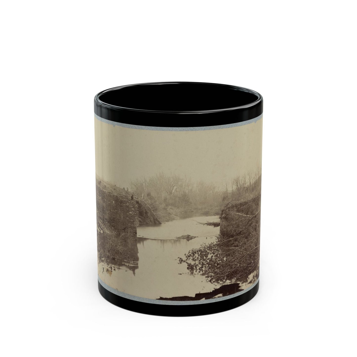 Battlefield Of Bull Run, Ruins Of The Stone Bridge 001 (U.S. Civil War) Black Coffee Mug-11oz-The Sticker Space