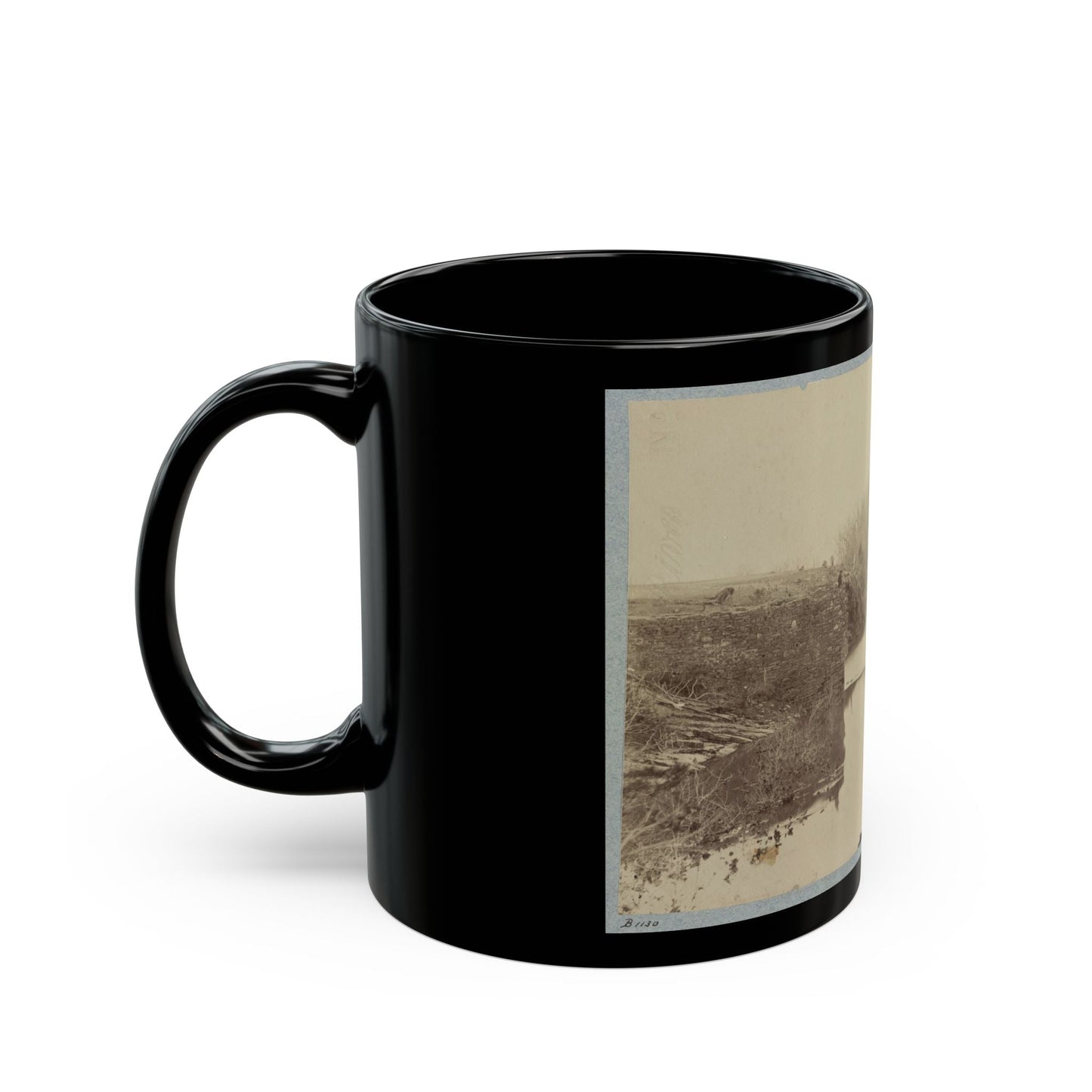 Battlefield Of Bull Run, Ruins Of The Stone Bridge 001 (U.S. Civil War) Black Coffee Mug-The Sticker Space