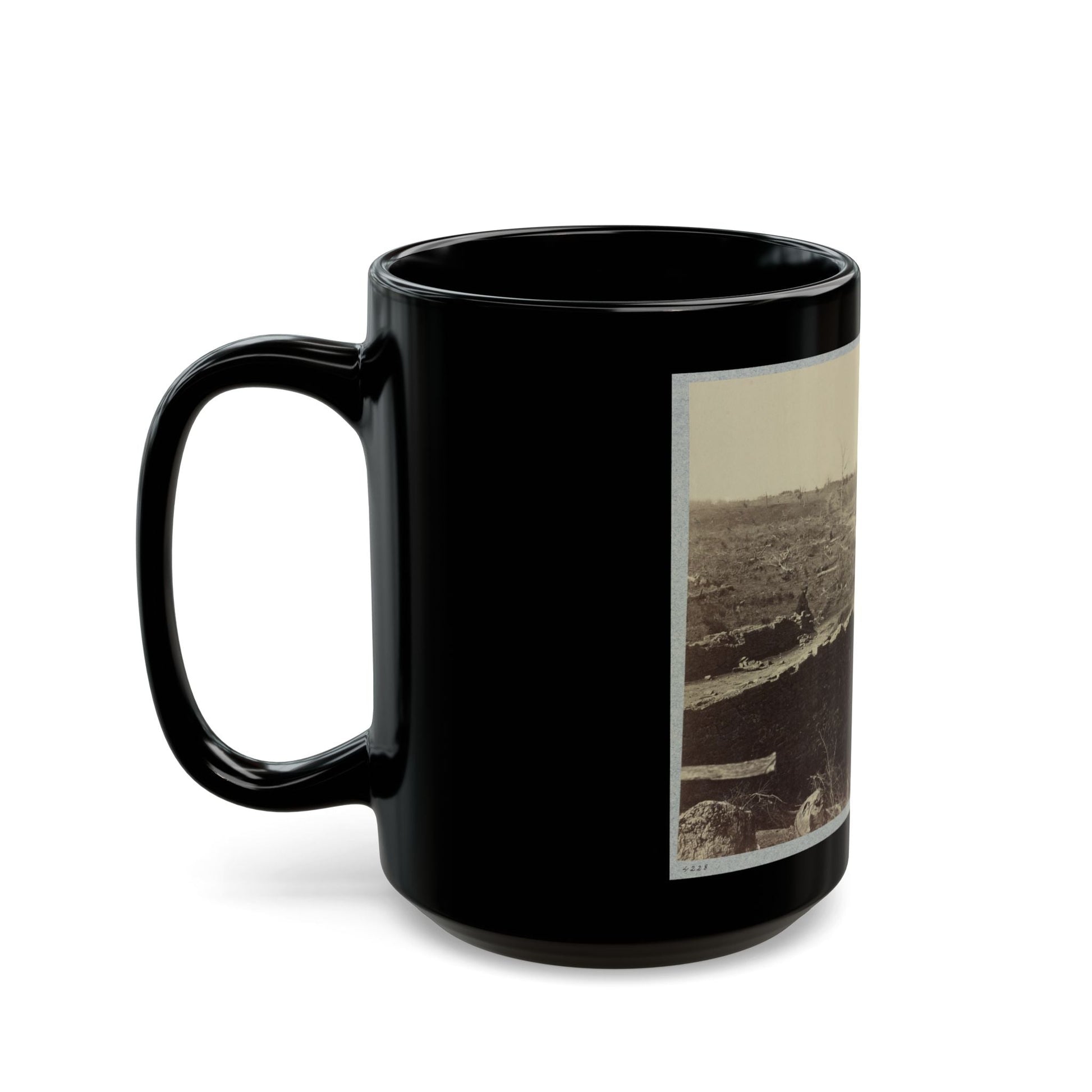 Battlefield Of Bull Run, Ruins Of The Stone Bridge (U.S. Civil War) Black Coffee Mug-The Sticker Space