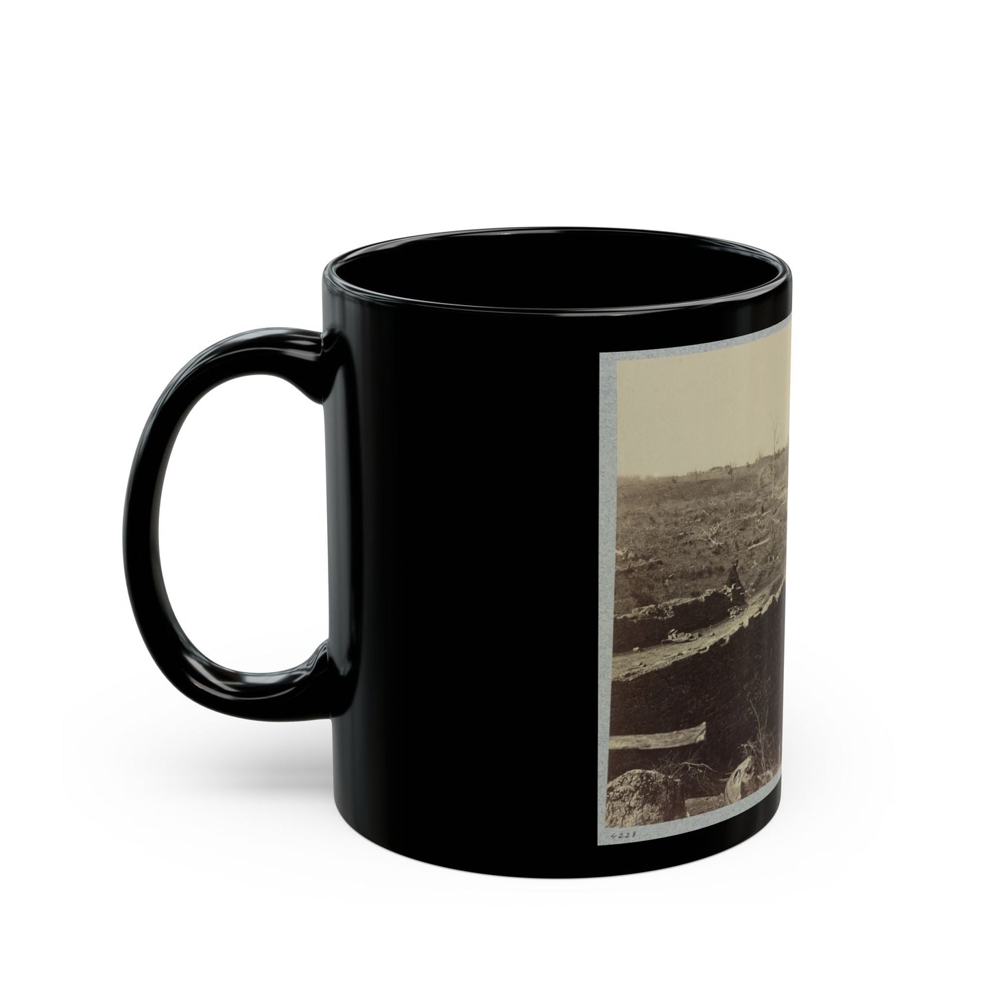 Battlefield Of Bull Run, Ruins Of The Stone Bridge (U.S. Civil War) Black Coffee Mug-The Sticker Space