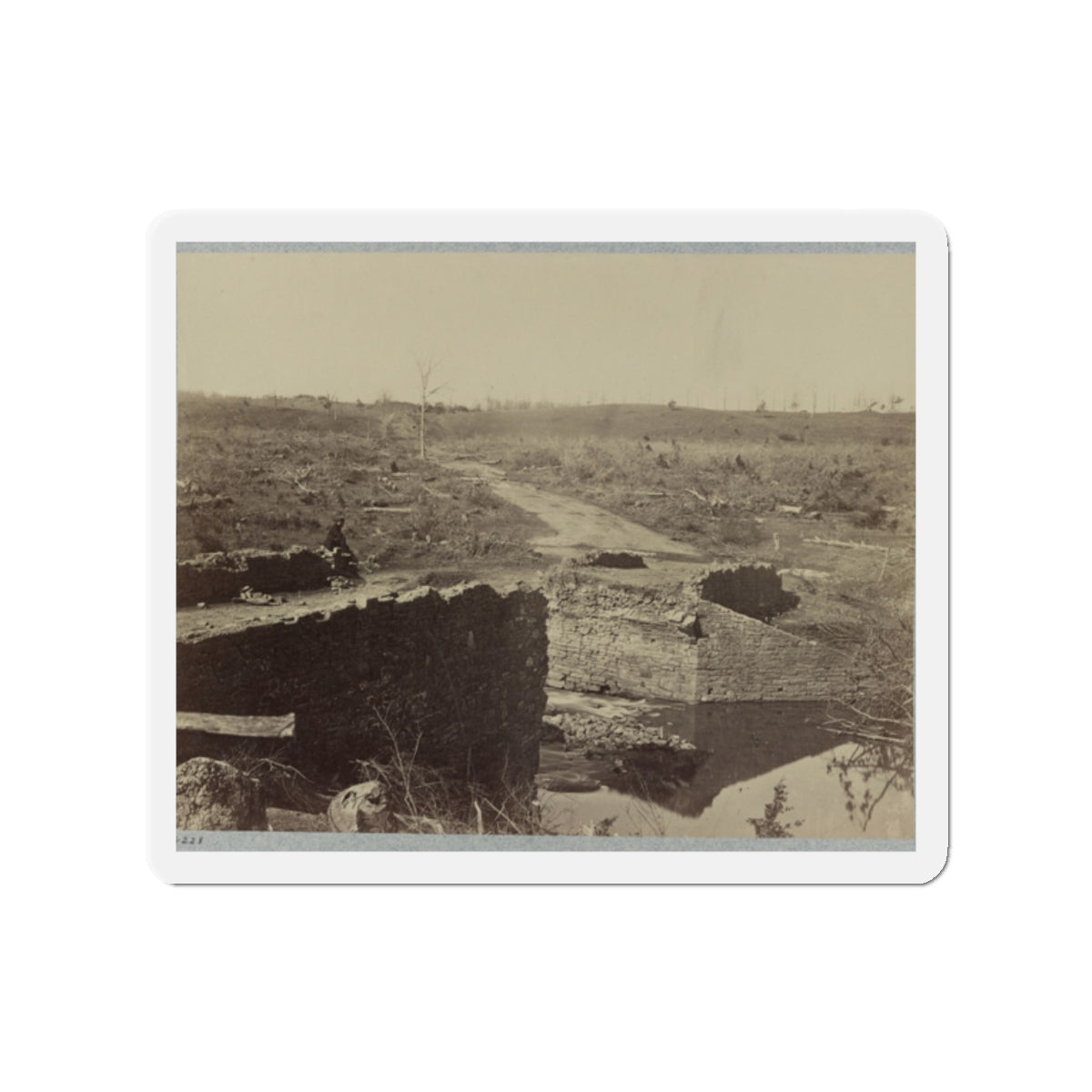 Battlefield Of Bull Run, Ruins Of The Stone Bridge (U.S. Civil War) Refrigerator Magnet-2" x 2"-The Sticker Space