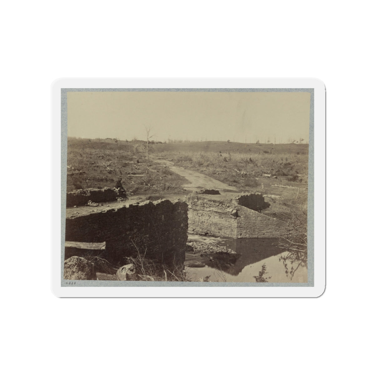 Battlefield Of Bull Run, Ruins Of The Stone Bridge (U.S. Civil War) Refrigerator Magnet-3" x 3"-The Sticker Space