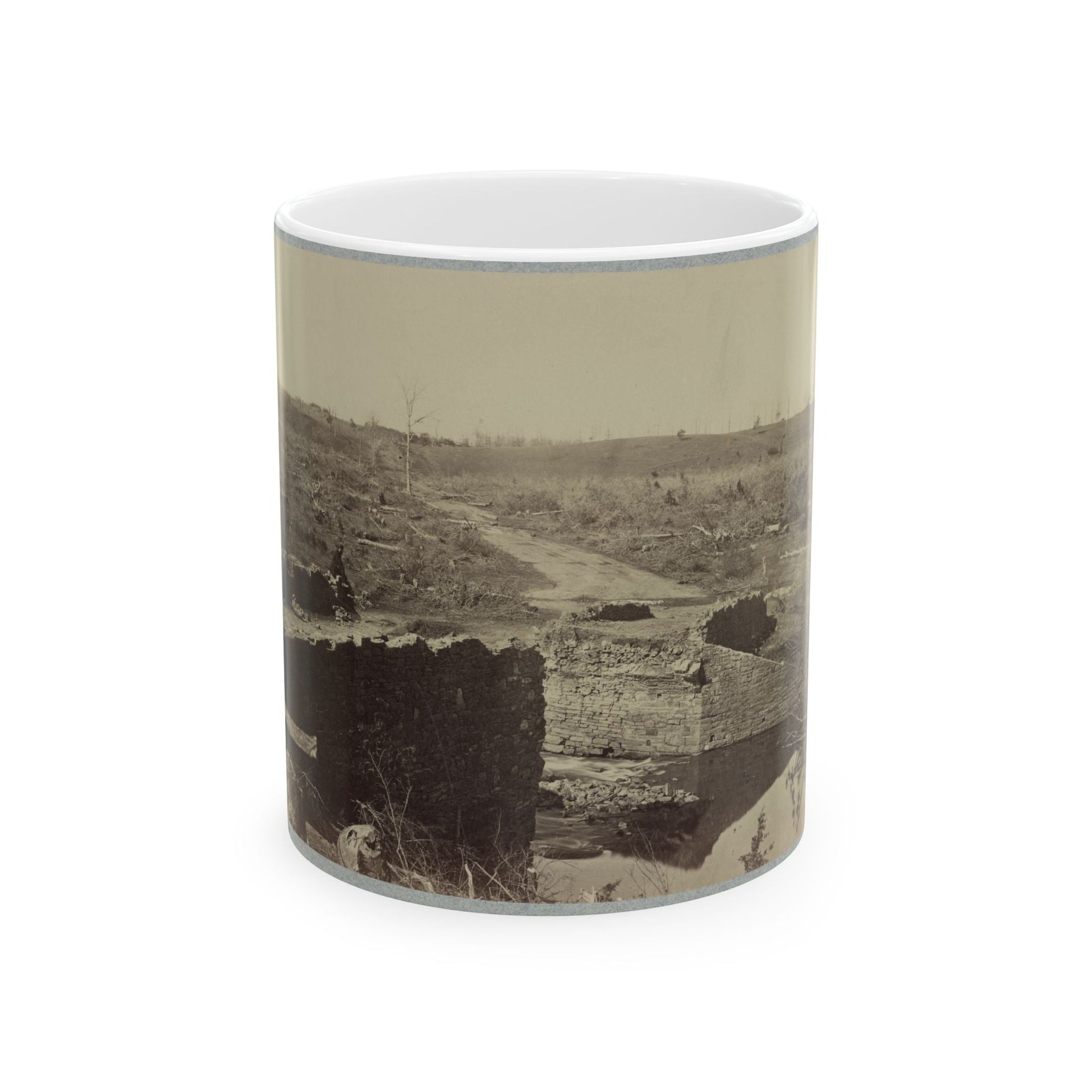 Battlefield Of Bull Run, Ruins Of The Stone Bridge (U.S. Civil War) White Coffee Mug-11oz-The Sticker Space